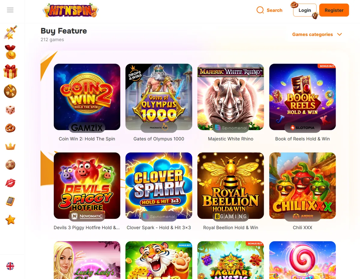 Buy Feature-spill hos Hit'n'Spin