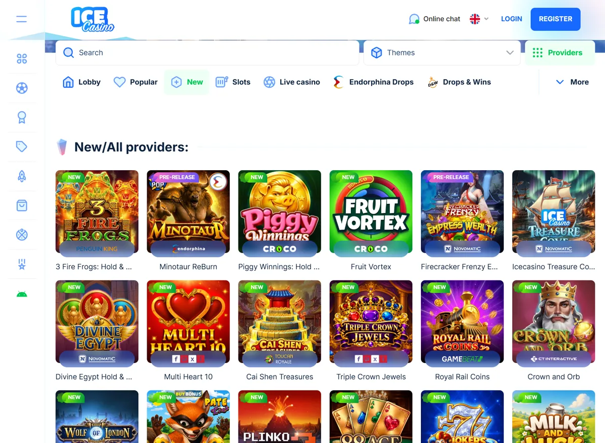 Nye spill hos Ice Casino med 3 Fire Frogs, Minotaur ReBurn, Piggy Winnings og Fruit Vortex