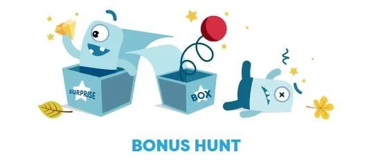 PlayFrank's “Bonus Hunt” promotion artwork with surprise boxes
