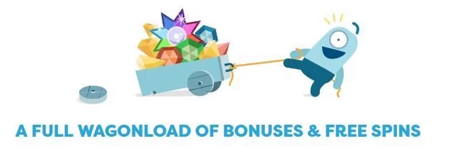 PlayFranks kampanjebanner: «A full wagonload of bonuses & free spins»