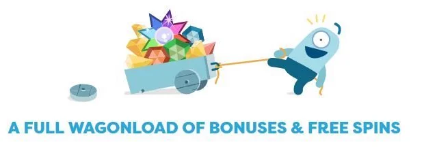 PlayFranks kampanjbanner: ”A full wagonload of bonuses & free spins”