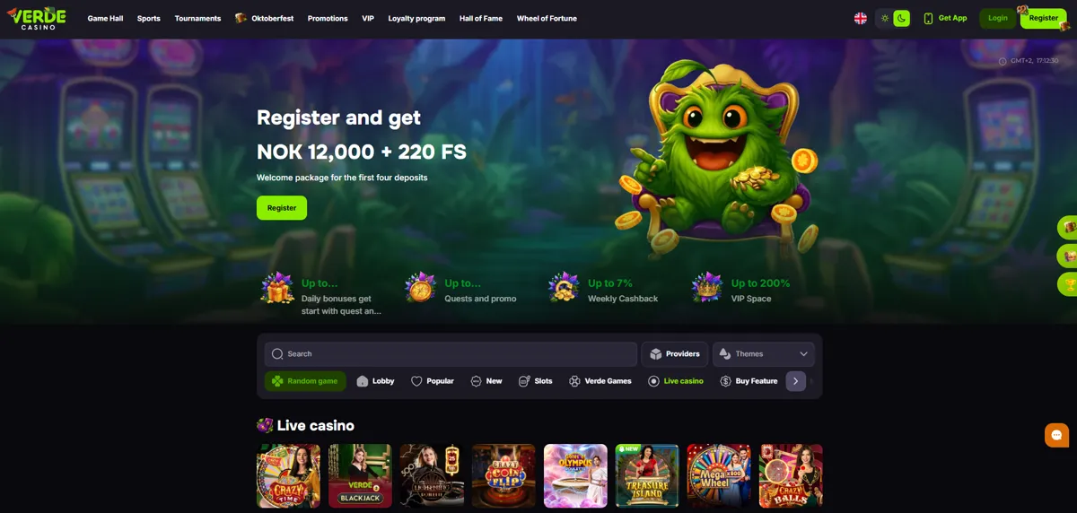 Live casino hos VerdeCasino