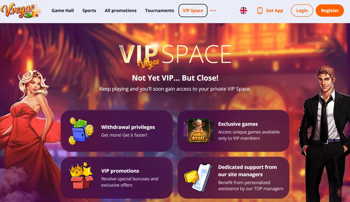 V.Vegas VIP Space med hurtigere udbetalinger og personlig kontakt